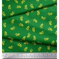 thumbnail image 2 of Soimoi Green Rayon Fabric Yellow Flower & Dots Decor Fabric Printed Yard 56 Inch Wide, 2 of 5