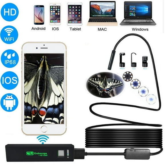 Near focus 1200P ultra-clear endoscope Apple Android IOS wifi mobile phone endoscope 8mm wireless endoscope (10m)