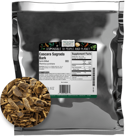 Frontier Co-op Aged Cascara Sagrada Bark, Cut & Sifted, 16 oz. Bag