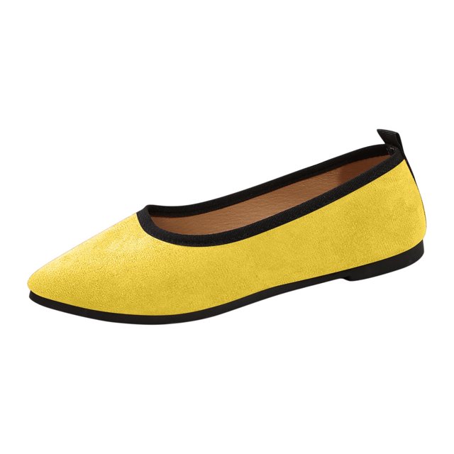 Chaussures de Marche pour Femmes à Bout Pointu à Enfiler à Bouche Peu Profonde Chaussures Plates