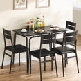 thumbnail image 3 of Qinaqin 5 Piece Rectangular Negro cm de Profundidadining Mesa Set con 4 Chairs para Ideal Sala, 3 of 5