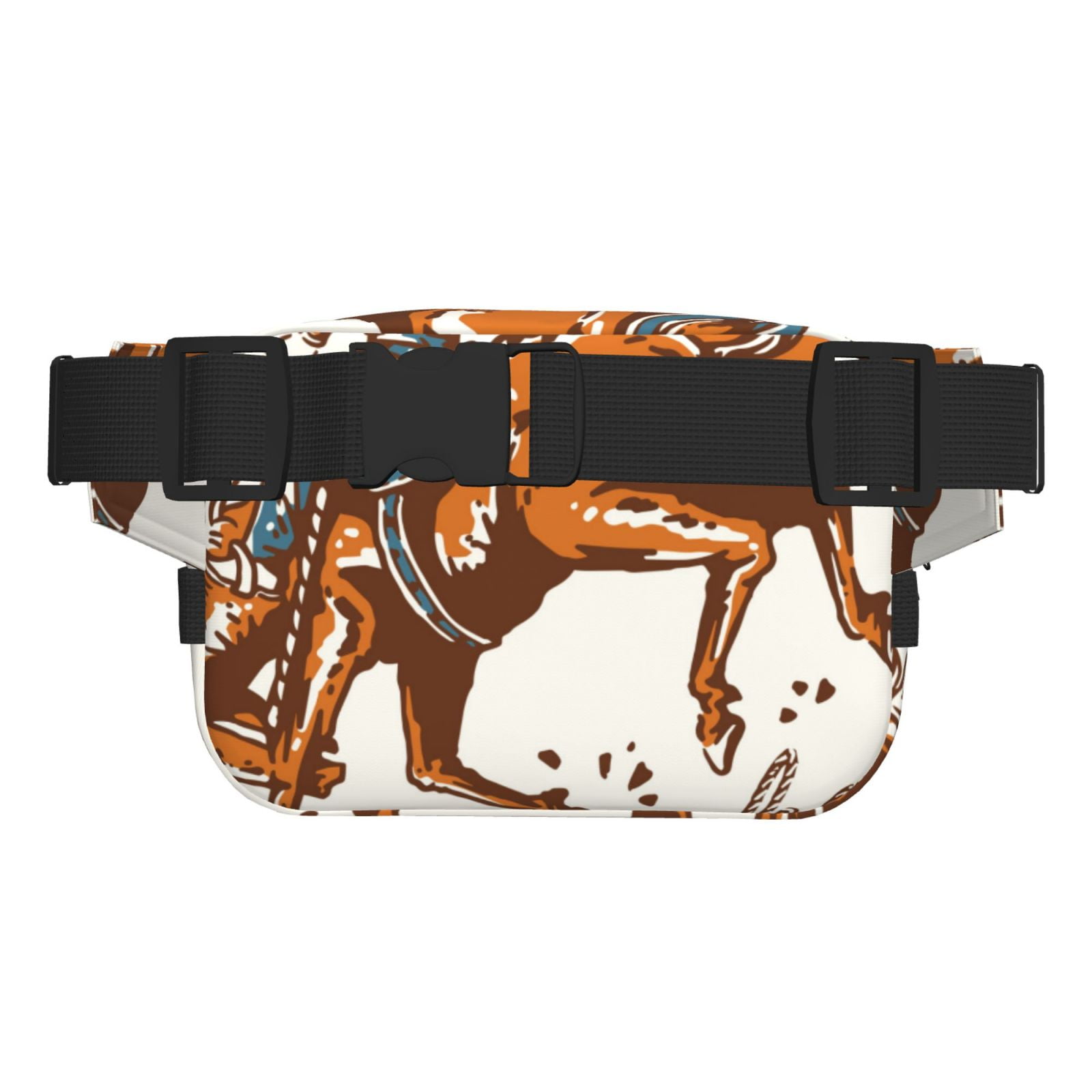 Picia Cowboy Riding Horse Print Square Double-Layer Waist Bag Mini Adjustable Waist Belt Bag Exercise Running Travel Hiking
