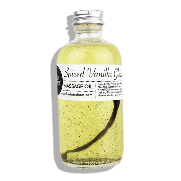 Edible Vanilla Massage Oil with Warming Cinnamon Spice to Relax The