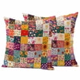 thumbnail image 2 of Pack of 2 Outdoor Pillow Covers 16x16 Inch Waterproof Spring Floral Throw Pillow Covers,Decorative Couch Pillow Case Sham Vintage Plaid Summer Botanical Colorful Patio Pillowcases Cushion Cover, 2 of 8