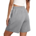 thumbnail image 4 of MOSHU Womens Cotton Shorts Drawstring Waist Sweat Shorts for Women Summer Casual Shorts with Pockets, 4 of 10