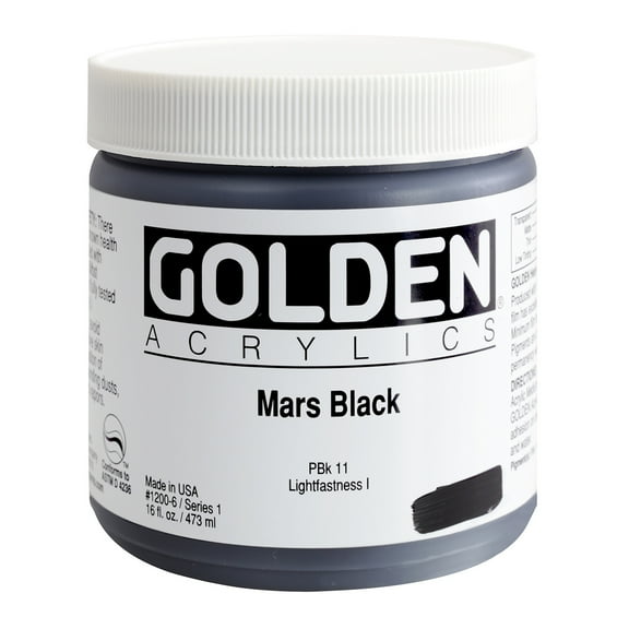 GoldenĀ® Heavy Body Acrylic, 16 oz., Mars Black