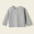 thumbnail image 3 of MEZZALL Children T-Shirts Long Sleeve T Shirts Kids Crewneck Solid Color Fall Winter Tops Basic Tees Soft Dailywear, 3 of 7