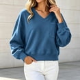 thumbnail image 6 of Vixolx Cropped Sweatshirt for Women Trendy V Neck Pullover Tops with Pocket Fall Casual Long Sleeve Shirts Workout Outfts, 6 of 6
