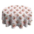 thumbnail image 4 of Pink Cow Strawberry Pattern Round Tablecloth 60"x60",Wrinkle Wipeable Table Cloth for Kitchen Dining Room Picnic Patio Party, 4 of 6