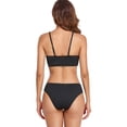 thumbnail image 4 of Traje de baño de 2 piezas para mujer, conjunto de Bikini de cintura alta con nudo trenzado transpirable a la moda para nadar en la playa, negro XL, 4 of 6