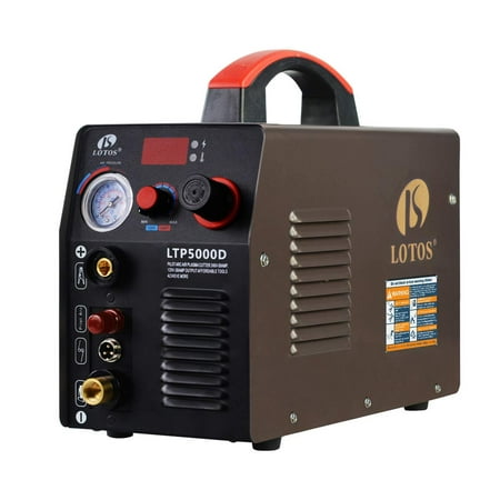 Lotos LTP5000D 50Amp Non-Touch Pilot Arc Plasma Cutter, Dual Voltage 110V/220V, 1/2 Inch Clean Cut,