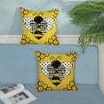 thumbnail image 3 of Summer Pillow Covers 18x18 Inch Set of 2 Yellow Honeycomb Bee Throw Pillows Polka Dots Bee Kind Decorations Outdoor Pillowcase Linen Farmhouse Seasonal Yellow Cushion Case for Sofa Home Decor, 3 of 6