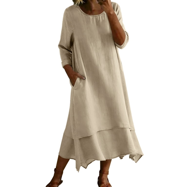 high-low dresses casual with sleeves high low: Dresses For Women