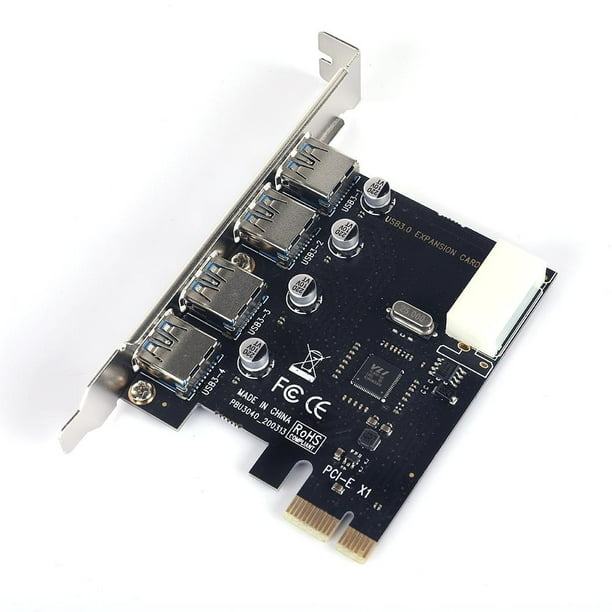 Tarjeta de expansión PCIE USB3.0 Riser 4 puertos Adaptador de concentrador de computadora PCI Express FLhrweasw Nuevo