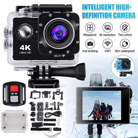Beiled 4K Action Camera Sport Video Underwater Waterproof Camera Wifi Remote for Go Pro