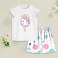 thumbnail image 2 of UAYOTSE 1T 2T 3T 4T 5T 6T Toddler Baby Girl Summer Clothes Set Short Sleeve T-shirt Tops Floral Bottom Pants Little Kids Outfits 2Pcs,Sizes 3-4 Years, 2 of 5