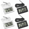 thumbnail image 1 of 4-Pack Digital LCD Thermometers with Waterproof Probe for Fridge, Freezer, and Aquarium Use, 1 of 5