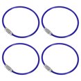 thumbnail image 1 of Unique Bargains 6 Inch Wire Keychain Cable Stainless Steel Key Ring Loop, Sapphire Blue 4 Pack, 1 of 6
