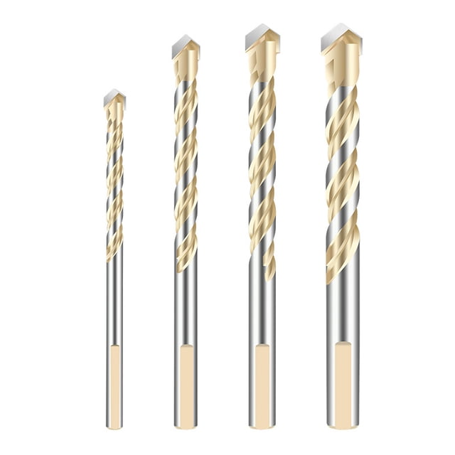 Juego de brocas de mampostería de 5 piezas Brocas de perforación de vidrio para baldosas de cerámica Espejo de porcelana de madera Pared de mármol de plástico con puntas de carburo de fuerza Oro