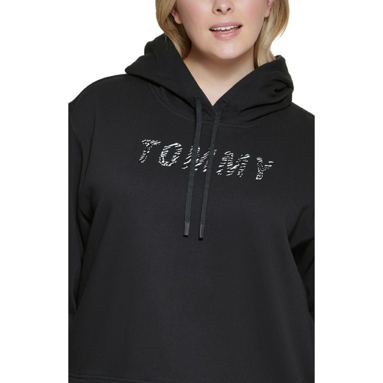 Buy Tommy Hilfiger women plus size hooded drawstring brand logo