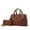 Brown, variant on MKF Collection Lara Vegan Leather Women's Satchel Bag, Elegant Designer Handbag & Wristlet Wallet 2 pcs - Denim