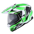 thumbnail image 5 of 1Storm Dual Sport Motorcycle Motocross Off Road Full Face Helmet Dual Visor HF802 Storm Force Green + Motorcycle Bluetooth Headset, 5 of 9