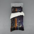 thumbnail image 1 of Ambesonne Urban Bedding Set 3 Pcs, Qatar Middle East Town, Twin XL, Charcoal Grey Orange, 1 of 3