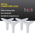 thumbnail image 2 of 4 Inch / 10cm Metal Furniture Legs, Btowin VCF 4Pcs Chrome Triangle Diamond Furniture Feet Modern Style Furniture Sofa Legs, DIY Heavy Duty Replacement Legs for Cabinet Sofa TV Stand Bookcase, 2 of 6