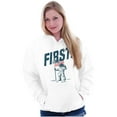 thumbnail image 3 of First on the Moon USA Flag Astronaut Unisex Plus Fleece Graphic Hoodie Brisco Brands 2X, 3 of 5