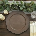 thumbnail image 6 of Balsa Circle 6 Rustic Brown 13" Wooden Round Acrylic Charger Plates Scalloped Trim Party Events Decorations Supplies, 6 of 8