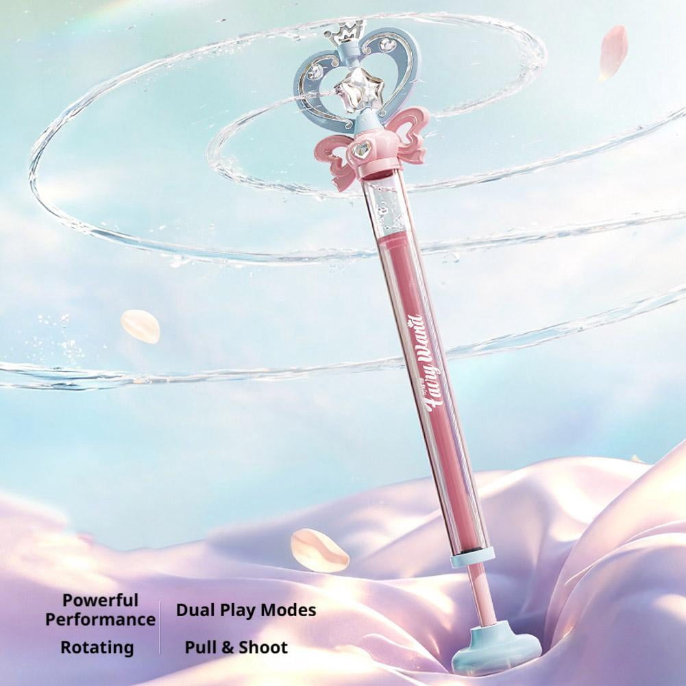 Water Wand, Firework Water Squirter, Summer Gadgets, Pastel Pink Purple Princess Magic, Crown Star Bow Decor Handheld Water Blaster Toy