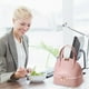 thumbnail image 4 of Mochila portátil bolsa de almuerzo de cuero artificial de dos capas, bolsa de picnic reutilizable para mujeres, bolsa de viaje para almuerzo, aislada, de cuero sintético, resistente al agua,, 4 of 9