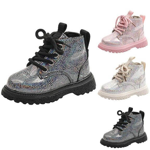 Puntoco Kids Girls' Boots Children's Boots Outdoor Boots Girls' Plush Short Boots Boys' boots Winter Snow Boots for Kids White 12(30)