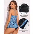 thumbnail image 4 of Attraco Womens Swimsuit Top Tankini Top Twist V Neck Bathing Suit Top Flowy Padded Swim Tank Top Only, 4 of 7