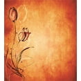 thumbnail image 3 of Antique Duvet Cover Set, Vintage Aged Background with the Silhouette of Rose Bloom Digital Image, Decorative Bedding Set with Pillow Shams, Orange Mustard Maroon, by Ambesonne, 3 of 3
