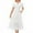 White, variant on Ecqkame Women's Hollow Out Long Dress Pleated Elastic Waist Tiered Dress Casual Short Sleeve V-Neck Party Dress Yellow S