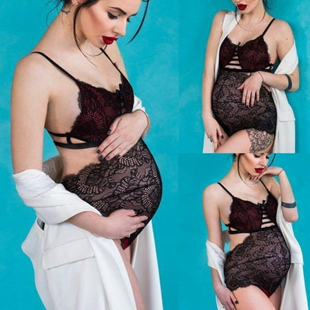 

〖TOTO〗Intimates For Women Hollow Fashion Pregnant Women Pajamas Splice Bodysuit Lace Lingerie Underwear