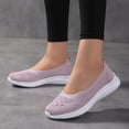 thumbnail image 1 of Mujeres Zapatillas Knit Walking Slip On Sneakers zapatos planos livianos zapatillas de zapatillas para caminar Nusing Flats para interiores al aire libre, 1 of 6