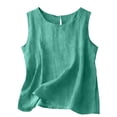 thumbnail image 2 of GZWYHT Linen Tank Tops For Women，Linen Vest Top Linen Tops For Women Cotton And Linen Vest Linen Blouses For Women Lightweight Linen Blouses Cotton Sleeveless Tops Green L, 2 of 9