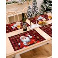 thumbnail image 3 of Christmas Placemats Set of 6, Santa Claus Place Mats Merry Christmas Snowflake Buffalo Plaid Placemat Table Decoration for Kitchen Table Dinner Xmas Holiday Party Decor Indoor Outdoor 13x19 Inch, 3 of 9