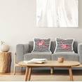 thumbnail image 4 of Stupell Industries Bold Striped Tropical Flamingos Printed Throw Pillow Design by Paul Brent (Set of 2), 4 of 6