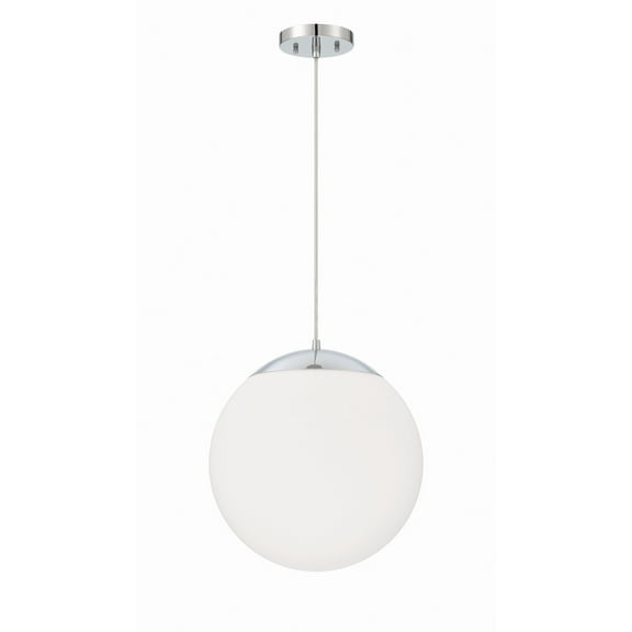 56893-CH-WG Craftmade Lighting Gaze - 1 Light Pendant In Contemporary Style-15.13 Inches Tall and 14 Inches Wide-Chrome Finish-Frost White Glass Color