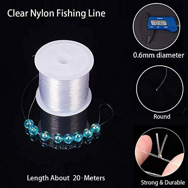 1 Roll 20 Yards Clear Nylon Thread Fishing Line 0.6mm Invisible String Cord  for Beading Gemstone Jewelry Making Craft Bracelet Hanging Decoration