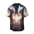 thumbnail image 4 of Goofa Fox Couple Printed Men's Casual Short-sleeved Shirt,Lightweight Breathable Button-down,Summer Casual men's top,Versatile Fashion shirt-Medium, 4 of 7