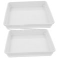 thumbnail image 4 of BEADCEST 2pcs Flower Pot Tray Plastic White Square Plant Tray Bonsai Tree Accessory, 4 of 7