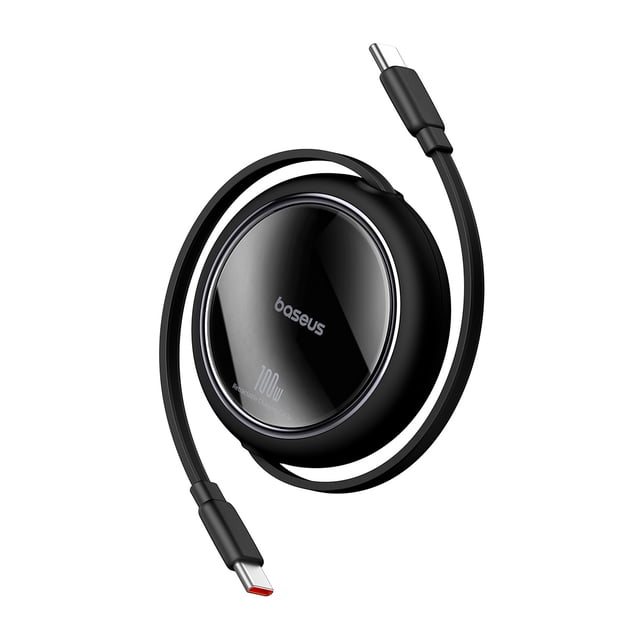 Cable USB C 100W Baseus Free2Draw Mini Retráctil 1m Negro