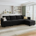 thumbnail image 1 of HONBAY Canapé Sectionnel Moderne en Velours avec Sièges de Rangement, Sofa en L, Noir, 1 of 5