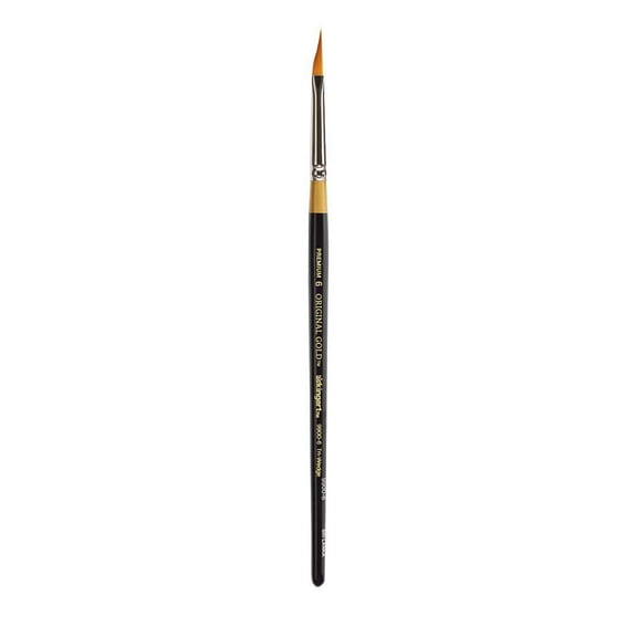 Kingart Original Gold® 9900 Miracle Wedge™ Tri-Wedge Series, Premium Black Golden Taklon Multimedia Artist Brushes