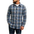 thumbnail image 2 of Juesizh Flannel Plaid Shirt for Men Button Down Lapel Jacket Fashion Casual Long Sleeve Fall Winter Shirts, S-2XL, 2 of 8