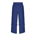 thumbnail image 4 of HUPOM Palazzo Pants For Women Pants Chinos Mid Waist Rise Full Straight-Leg Blue 2XL, 4 of 6